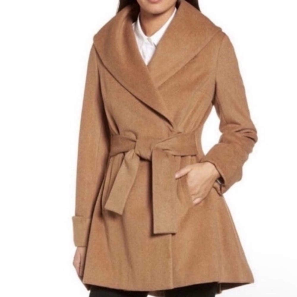 Trina Turk Camel Wrap Trench Coat